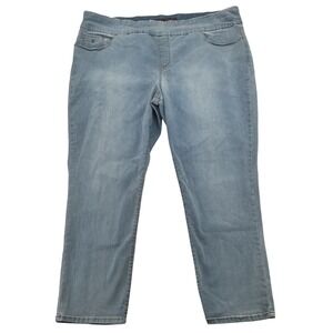 Gloria Vanderbilt Amanda Pull On Jeans Womens 26W Light Wash High Rise Tapered
